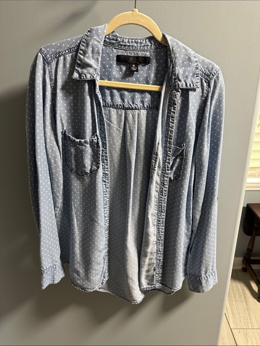 Tinsel Light Blue Polka Dot Button-Down Shirt